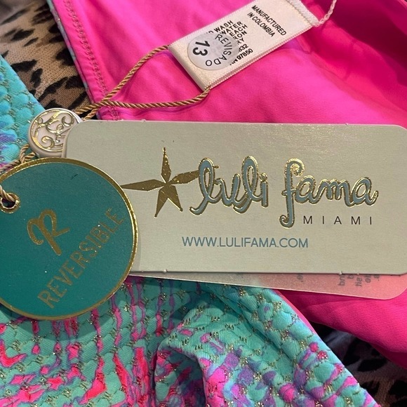 luli fame Women's Multicolor Shock Waves High Leg Brazilian Bottom Size L NWT - Picture 10 of 12